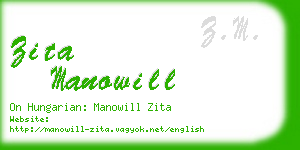 zita manowill business card